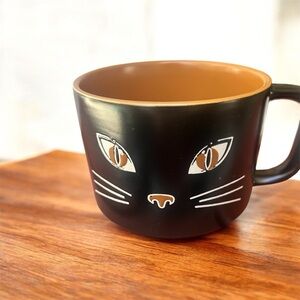 Charming Black Cat Mug with Brown Interior